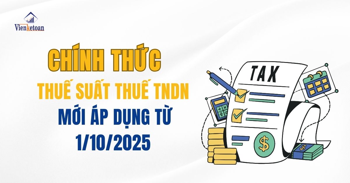 Thuế suất thuế TNDN áp dụng từ ngày 1/10/2025